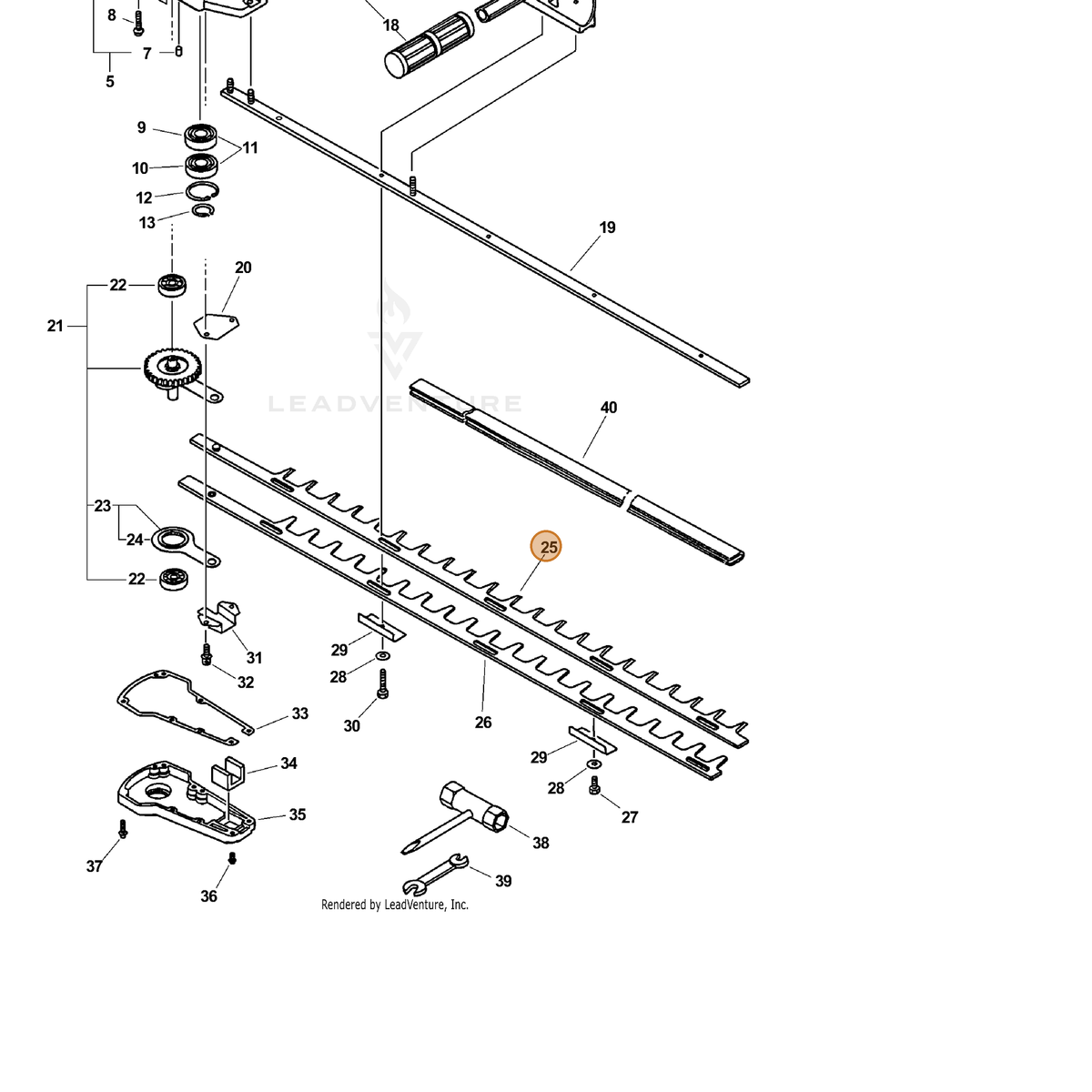 ECHO part X411000550 — IPL diagram snippet (6x zoom, amber highlight)