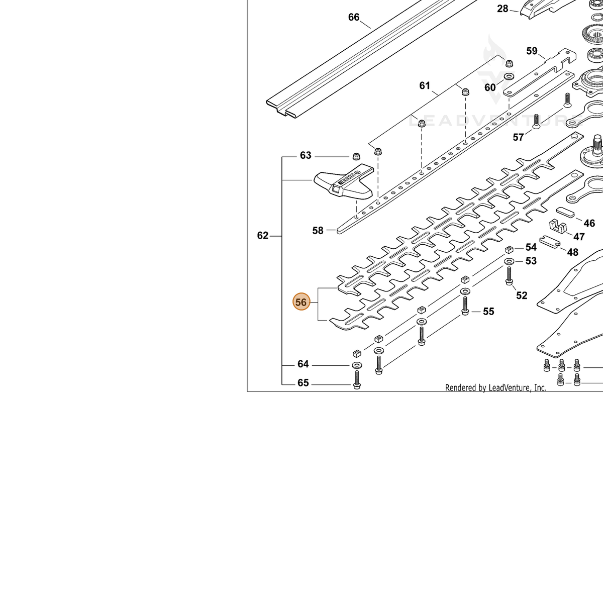 ECHO part X411000710 — IPL diagram snippet (6x zoom, amber highlight)