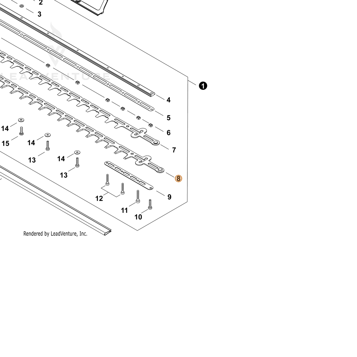 ECHO part X411001450 — IPL diagram snippet (6x zoom, amber highlight)