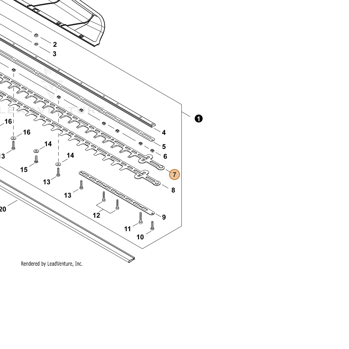 ECHO part X411001460 — IPL diagram snippet (6x zoom, amber highlight)