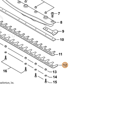 ECHO part X412000710 — IPL diagram snippet (6x zoom, amber highlight)