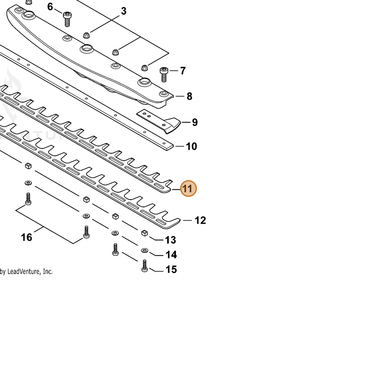 ECHO part X412000720 — IPL diagram snippet (6x zoom, amber highlight)