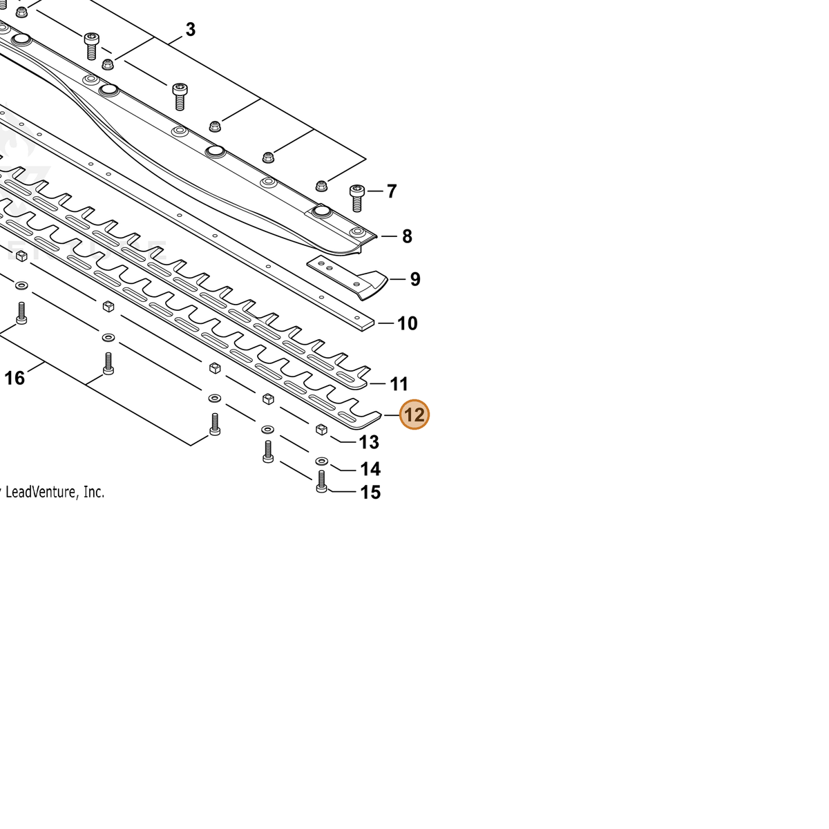 ECHO part X412000730 — IPL diagram snippet (6x zoom, amber highlight)