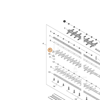 Echo part X412000930 — IPL diagram snippet (6x zoom, amber highlight)