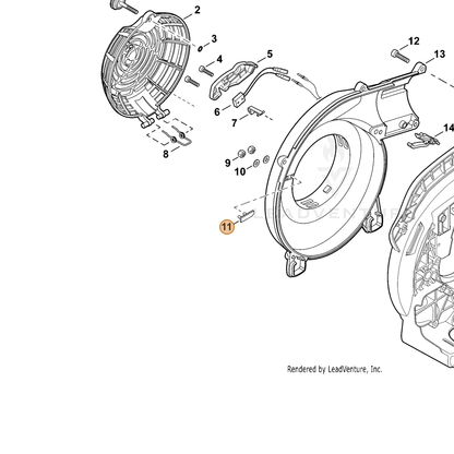 ECHO part X413000020 — IPL diagram snippet (6x zoom, amber highlight)