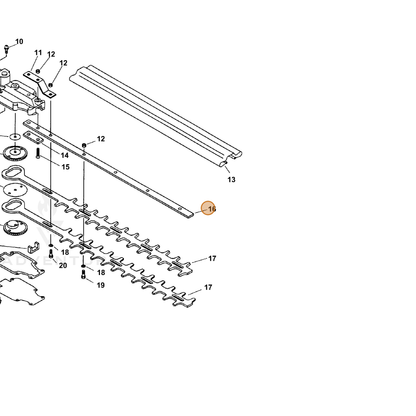 ECHO part X425000020 — IPL diagram snippet (6x zoom, amber highlight)