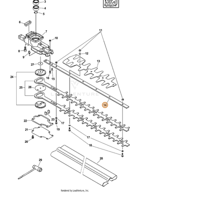 ECHO part X425000180 — IPL diagram snippet (6x zoom, amber highlight)