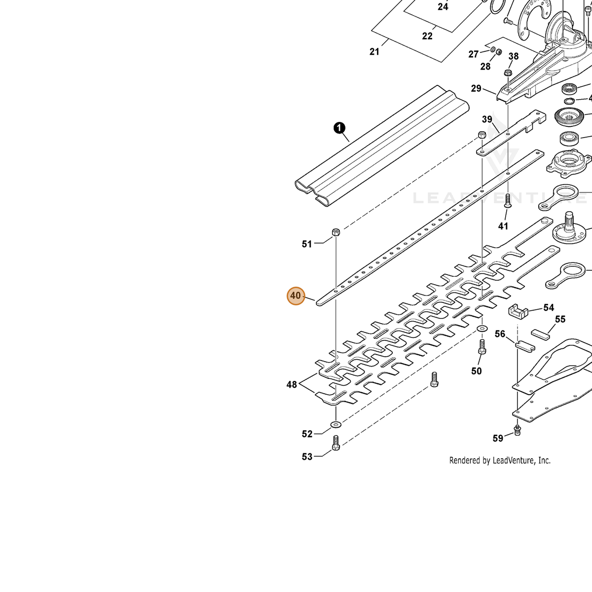ECHO part X425000220 — IPL diagram snippet (6x zoom, amber highlight)