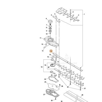 ECHO part X425000240 — IPL diagram snippet (6x zoom, amber highlight)