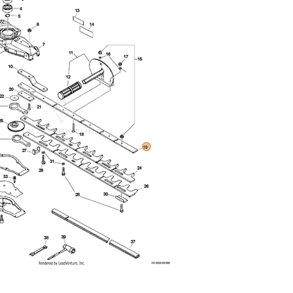 ECHO part X425000250 — IPL diagram snippet (6x zoom, amber highlight)