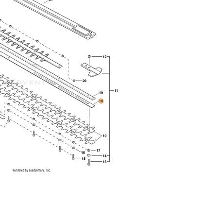 ECHO part X425000400 — IPL diagram snippet (6x zoom, amber highlight)