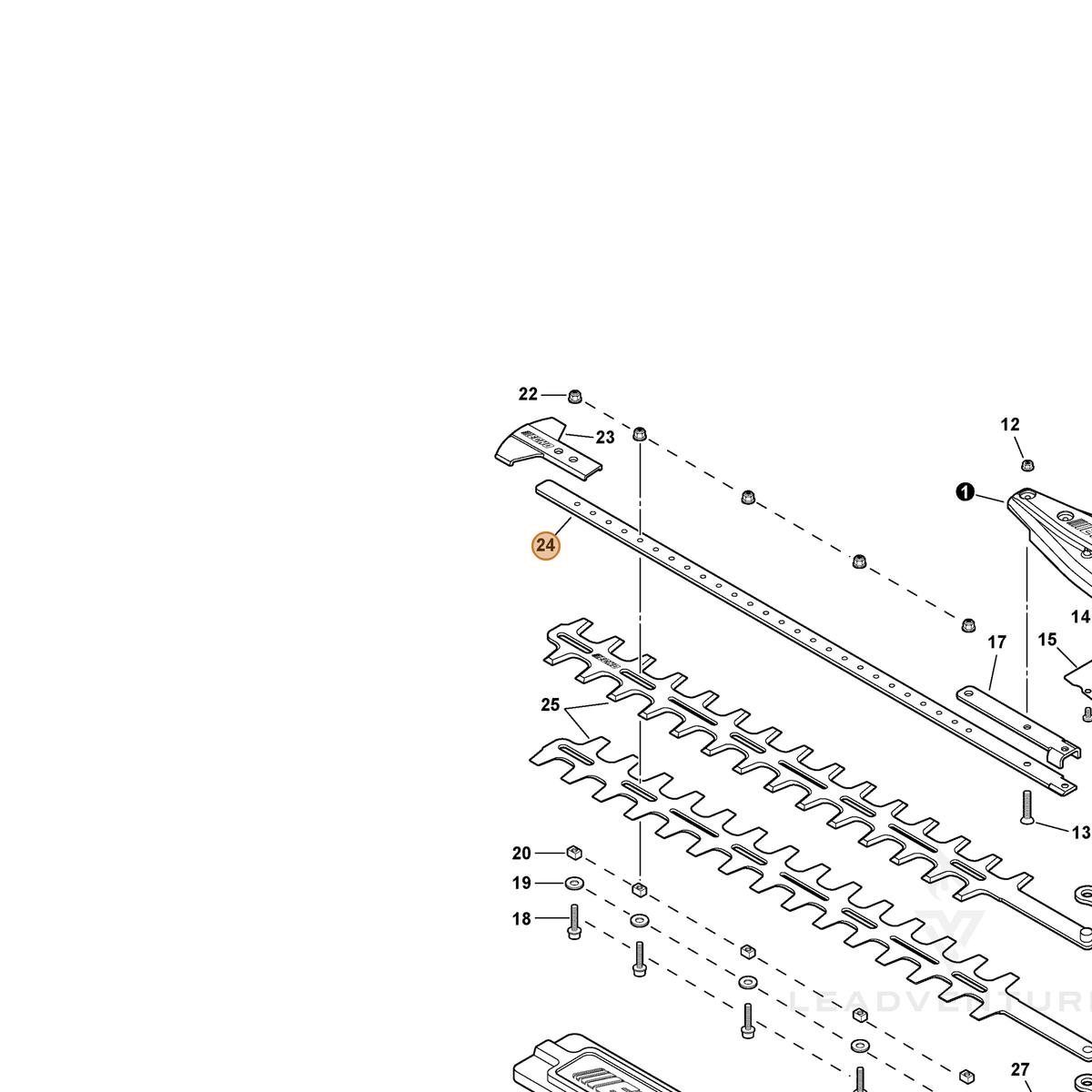 ECHO part X425000410 — IPL diagram snippet (6x zoom, amber highlight)