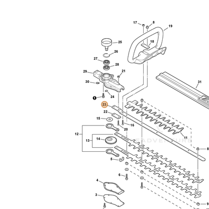 ECHO part X425000470 — IPL diagram snippet (6x zoom, amber highlight)