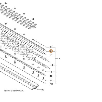 ECHO part X425000980 — IPL diagram snippet (6x zoom, amber highlight)
