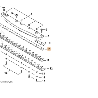 ECHO part X425001010 — IPL diagram snippet (6x zoom, amber highlight)