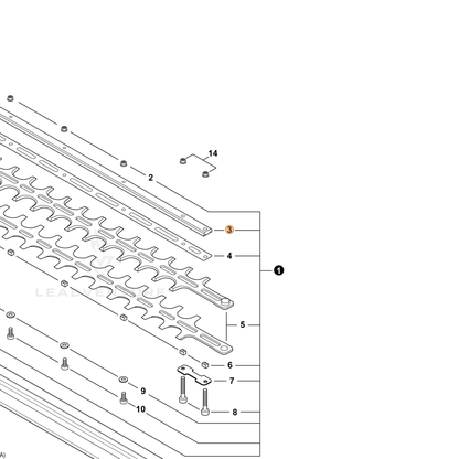 ECHO part X425001031 — IPL diagram snippet (6x zoom, amber highlight)