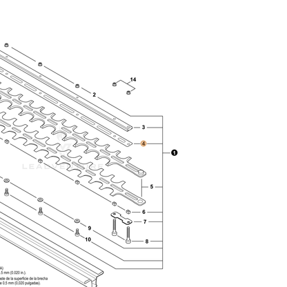 ECHO part X425001040 — IPL diagram snippet (6x zoom, amber highlight)