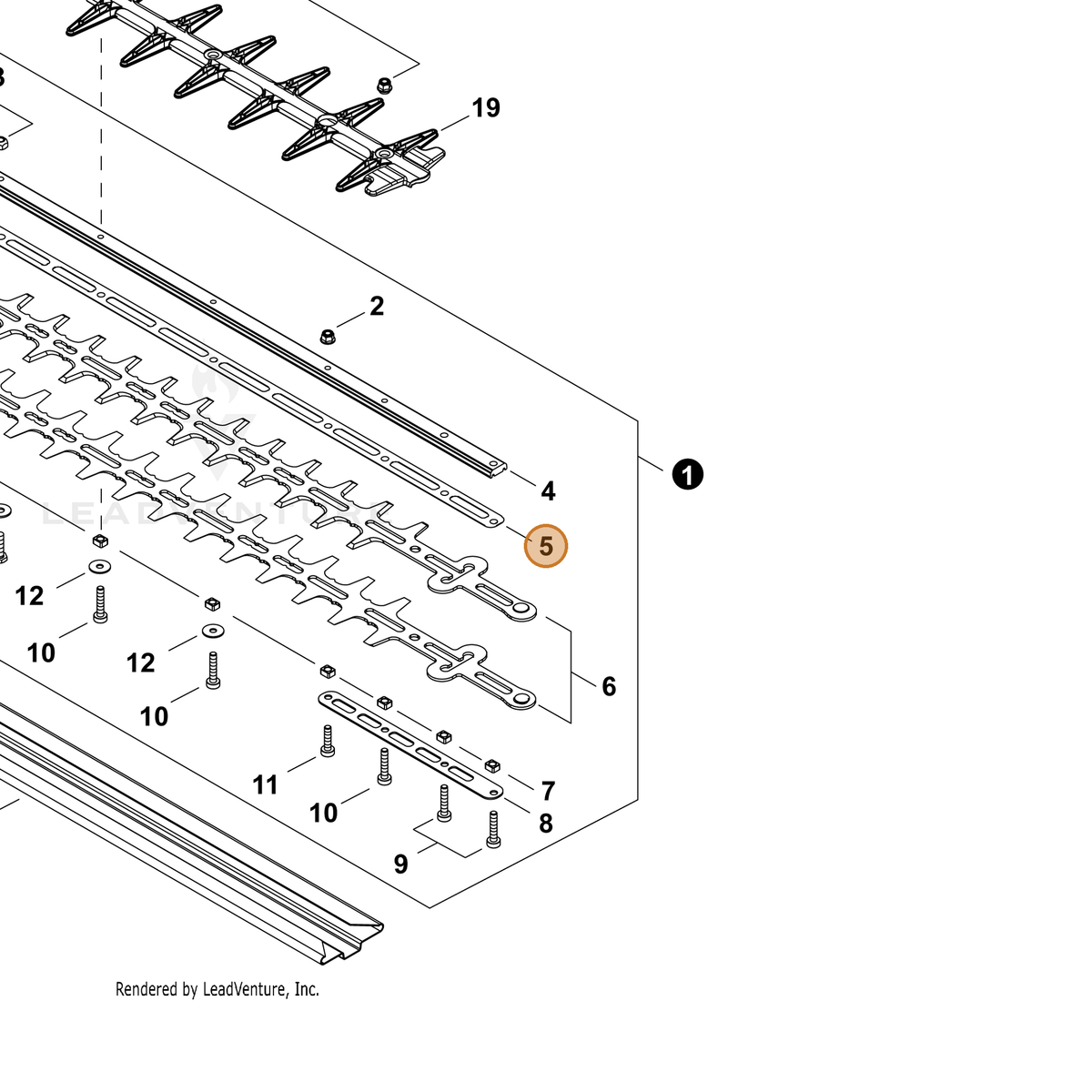ECHO part X425001220 — IPL diagram snippet (6x zoom, amber highlight)