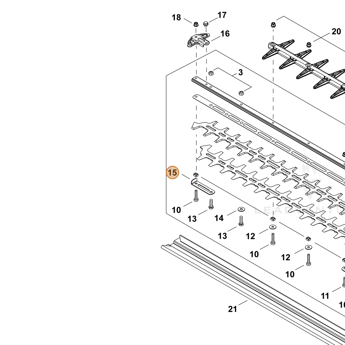 ECHO part X425001240 — IPL diagram snippet (6x zoom, amber highlight)