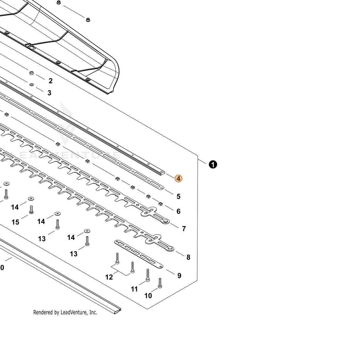 ECHO part X425001250 — IPL diagram snippet (6x zoom, amber highlight)