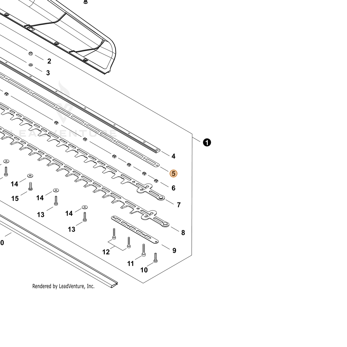 ECHO part X425001260 — IPL diagram snippet (6x zoom, amber highlight)