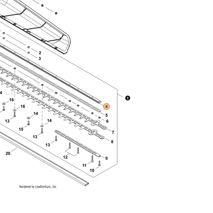 ECHO part X425001280 — IPL diagram snippet (6x zoom, amber highlight)