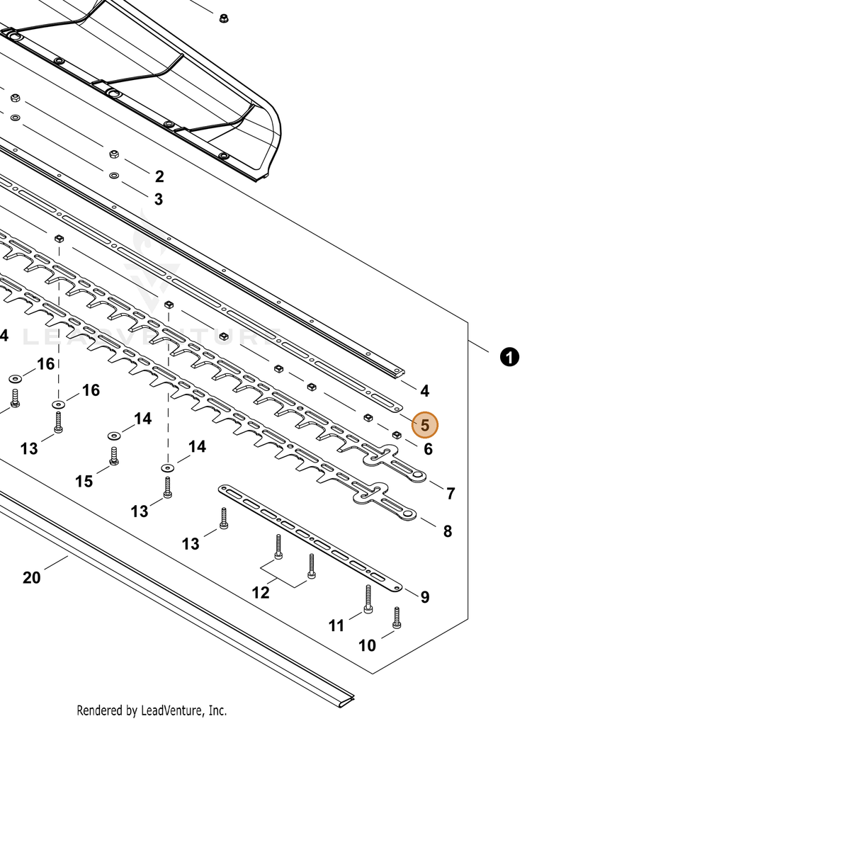 ECHO part X425001290 — IPL diagram snippet (6x zoom, amber highlight)