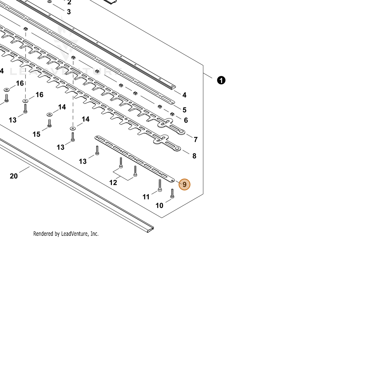 ECHO part X425001300 — IPL diagram snippet (6x zoom, amber highlight)