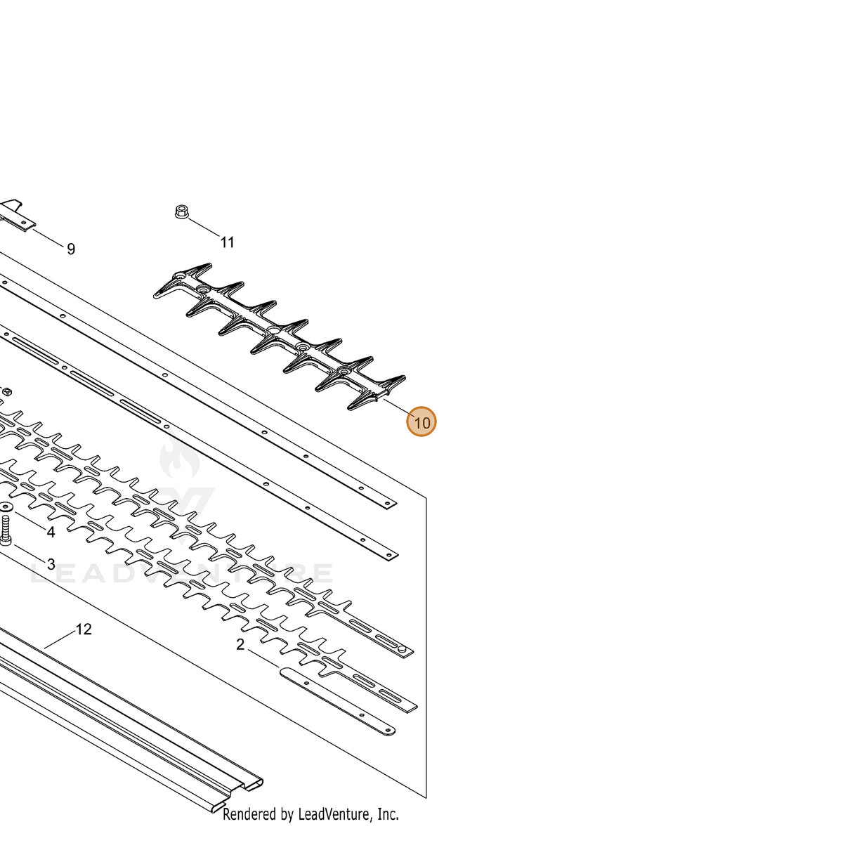 ECHO part X431000210 — IPL diagram snippet (6x zoom, amber highlight)