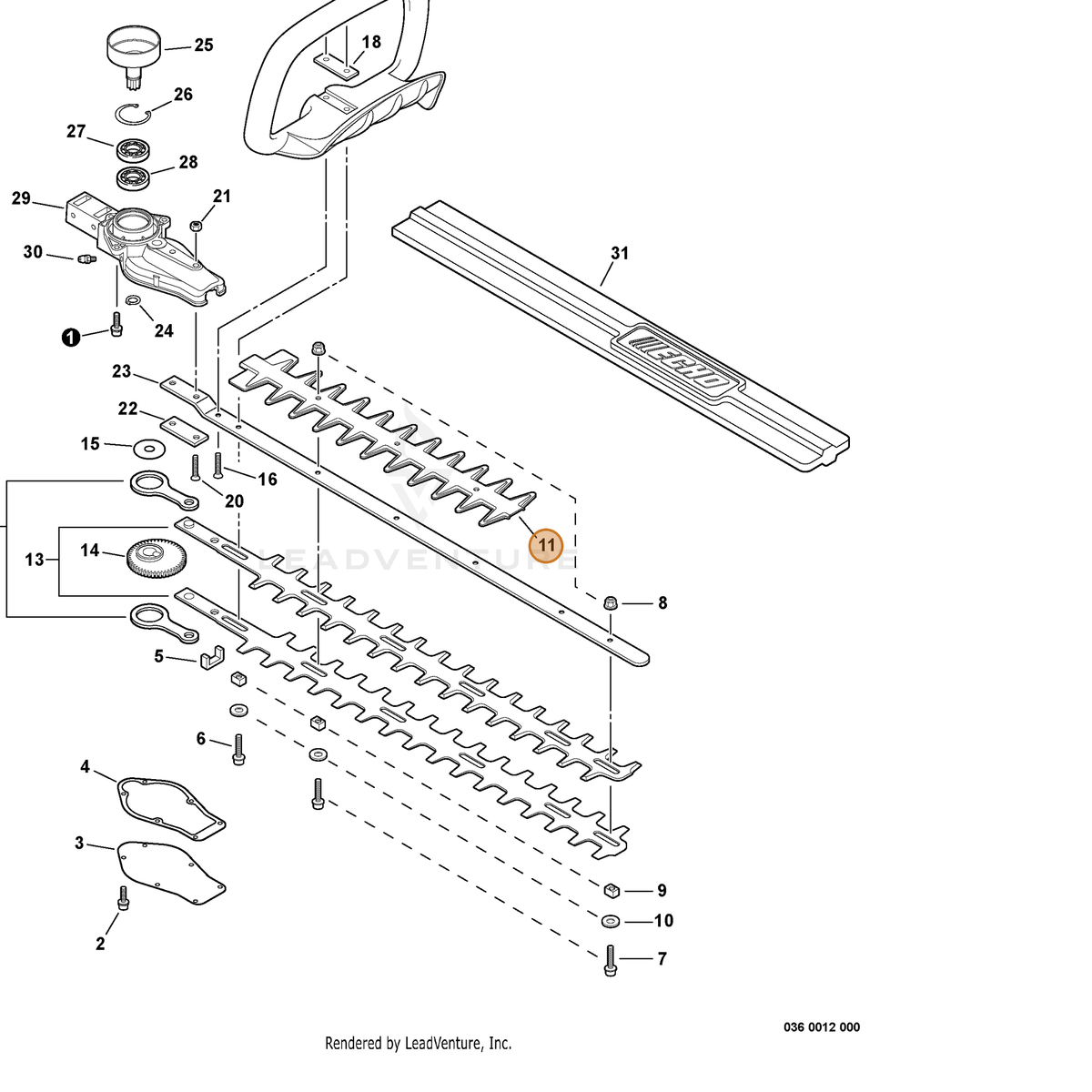 ECHO part X431000260 — IPL diagram snippet (6x zoom, amber highlight)