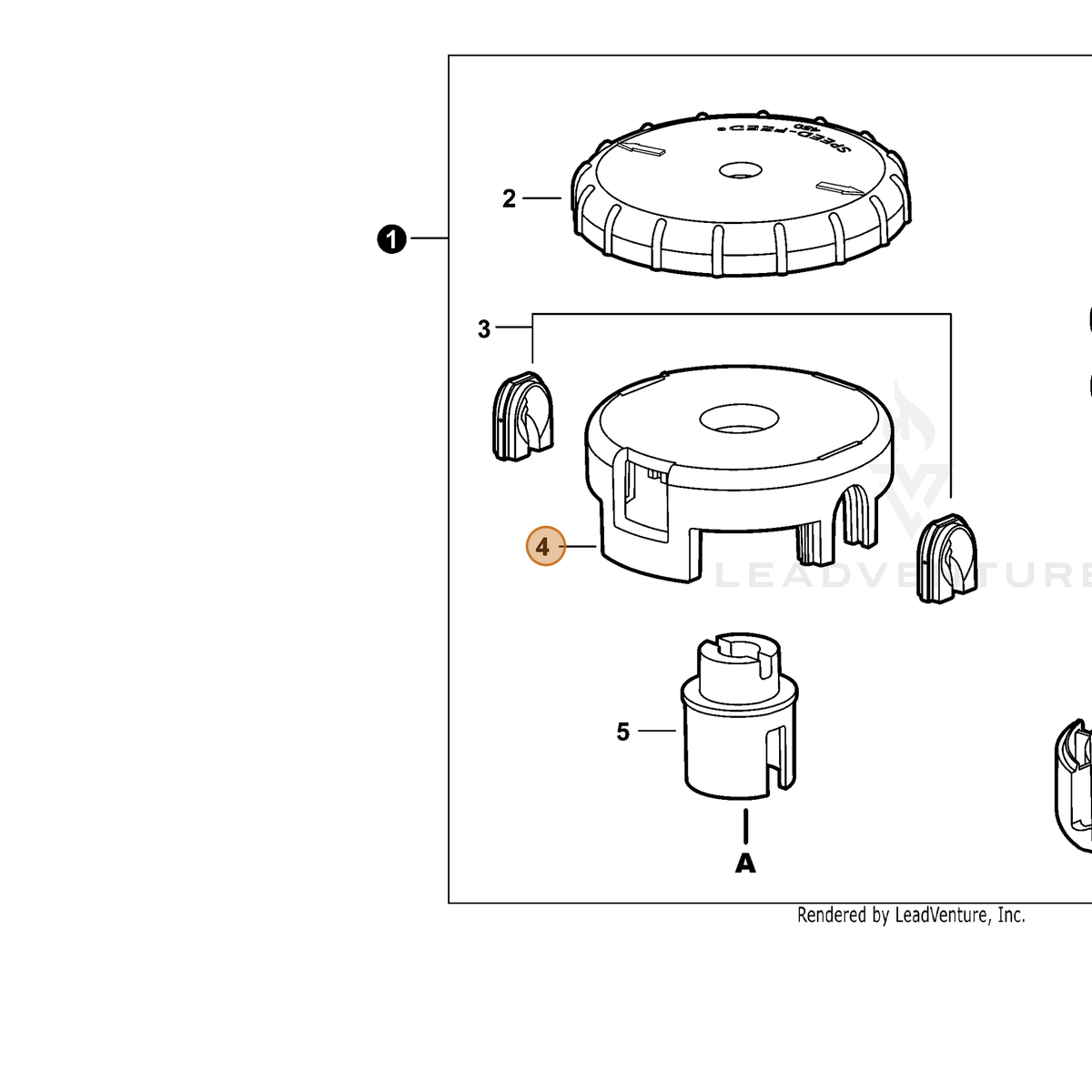 ECHO part X470000211 — IPL diagram snippet (6x zoom, amber highlight)