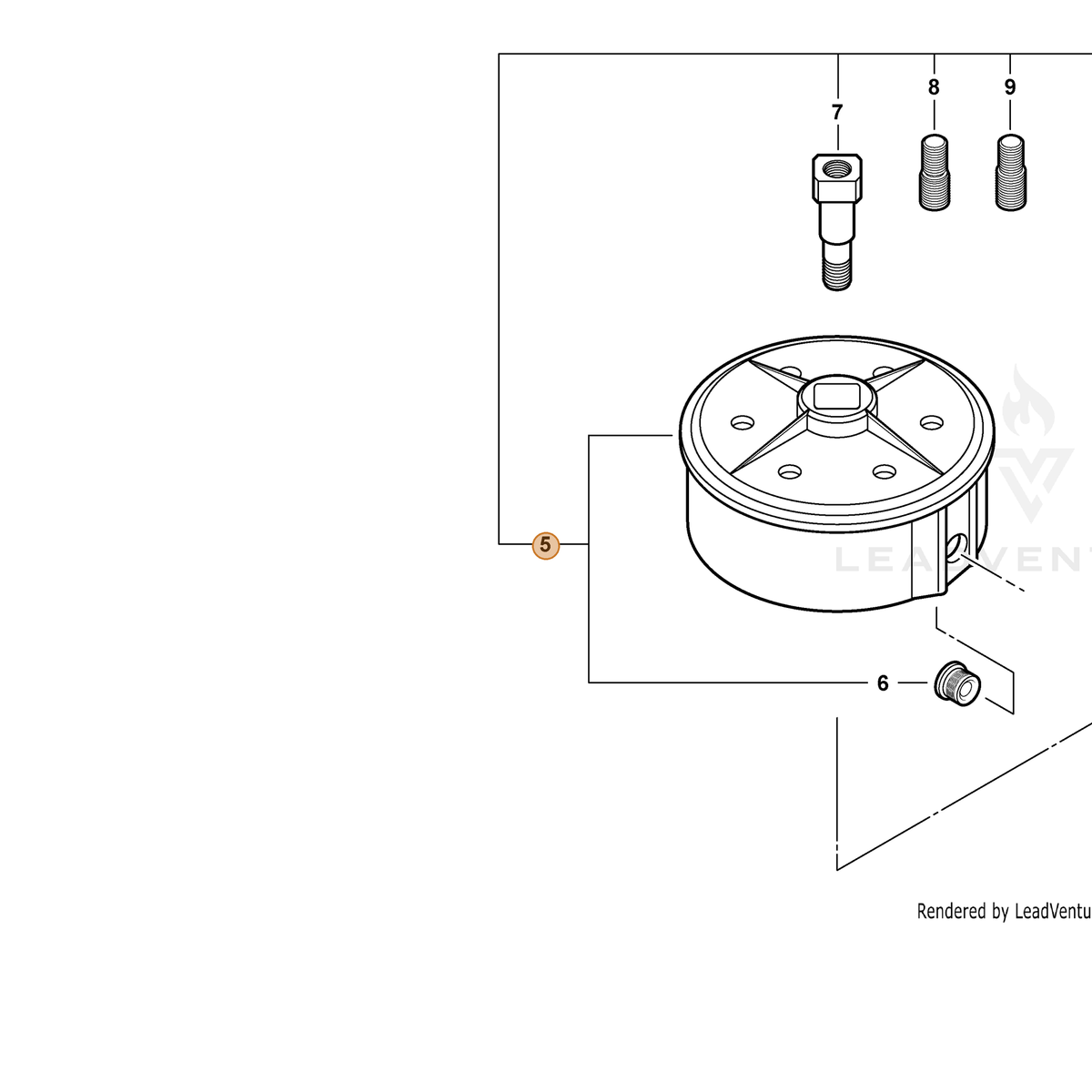 ECHO part X470000311 — IPL diagram snippet (6x zoom, amber highlight)