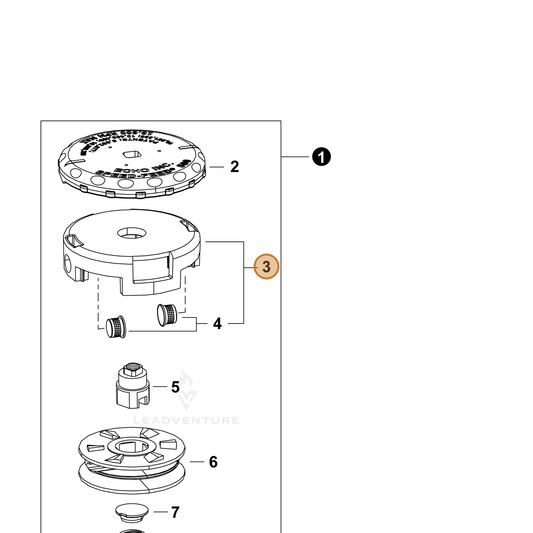 Echo part X470000450 — IPL diagram snippet (6x zoom, amber highlight)