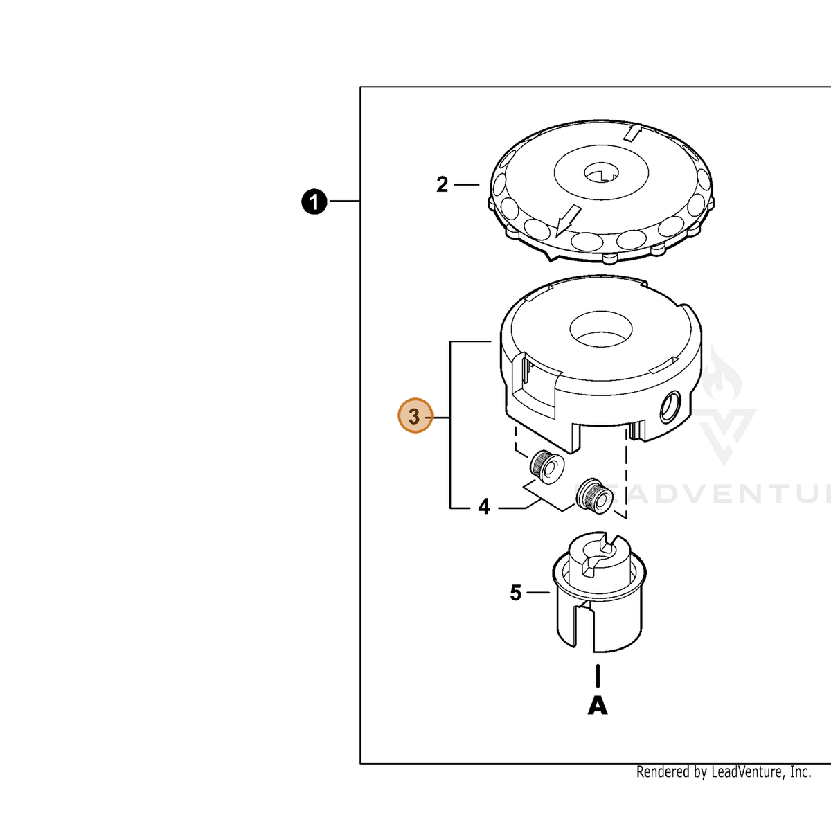 Echo part X470000470 — IPL diagram snippet (6x zoom, amber highlight)