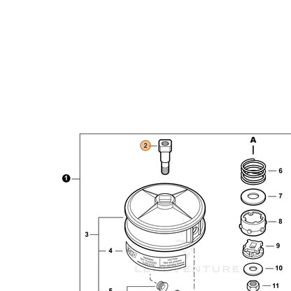 ECHO part X471000020 — IPL diagram snippet (6x zoom, amber highlight)