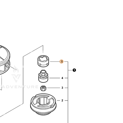 ECHO part X471000040 — IPL diagram snippet (6x zoom, amber highlight)
