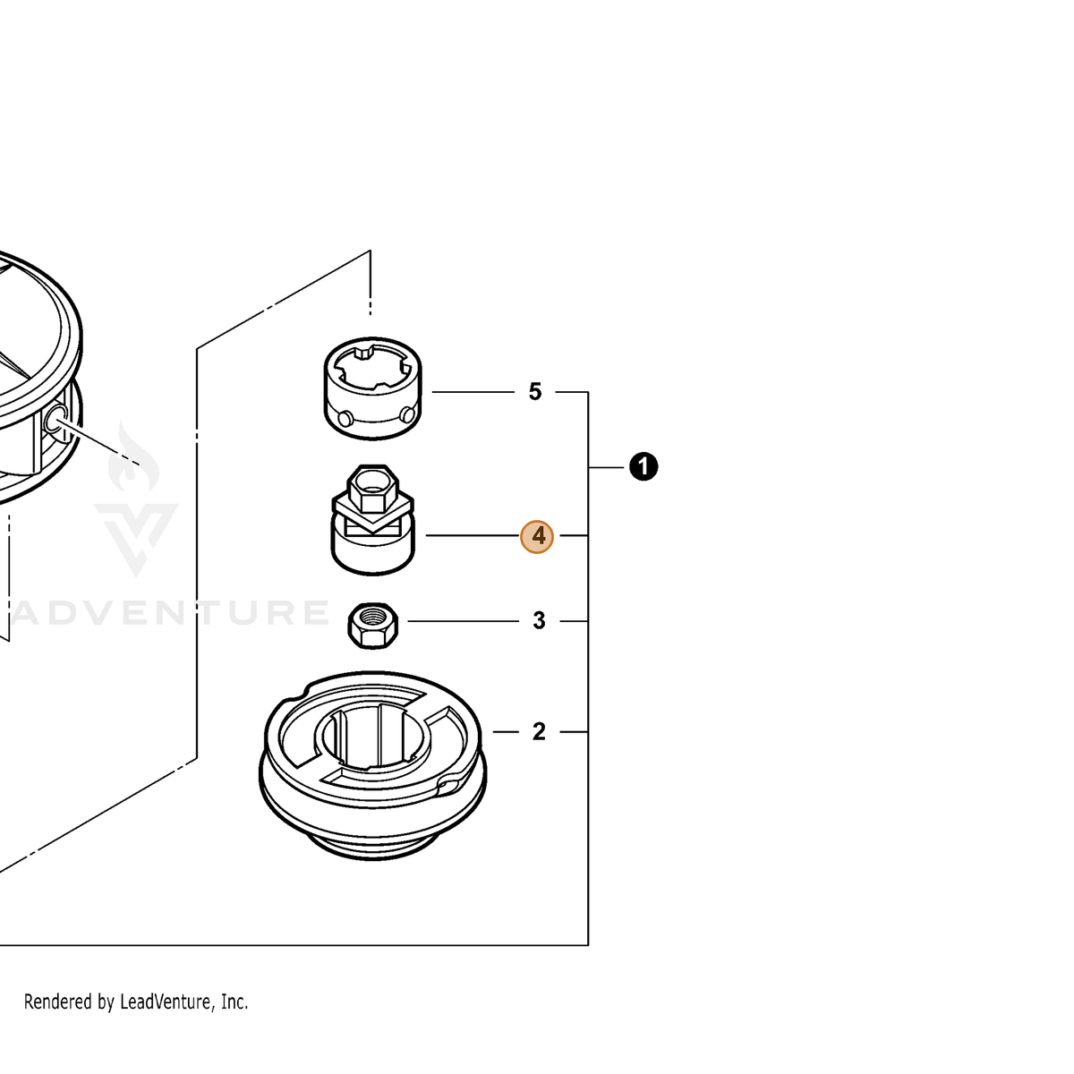 ECHO part X471000050 — IPL diagram snippet (6x zoom, amber highlight)