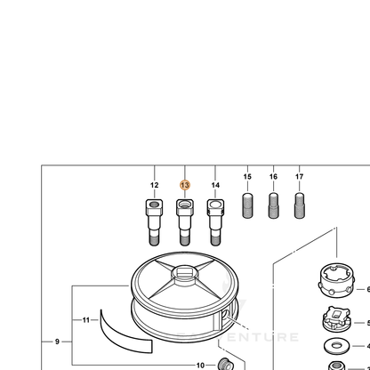 ECHO part X471000120 — IPL diagram snippet (6x zoom, amber highlight)