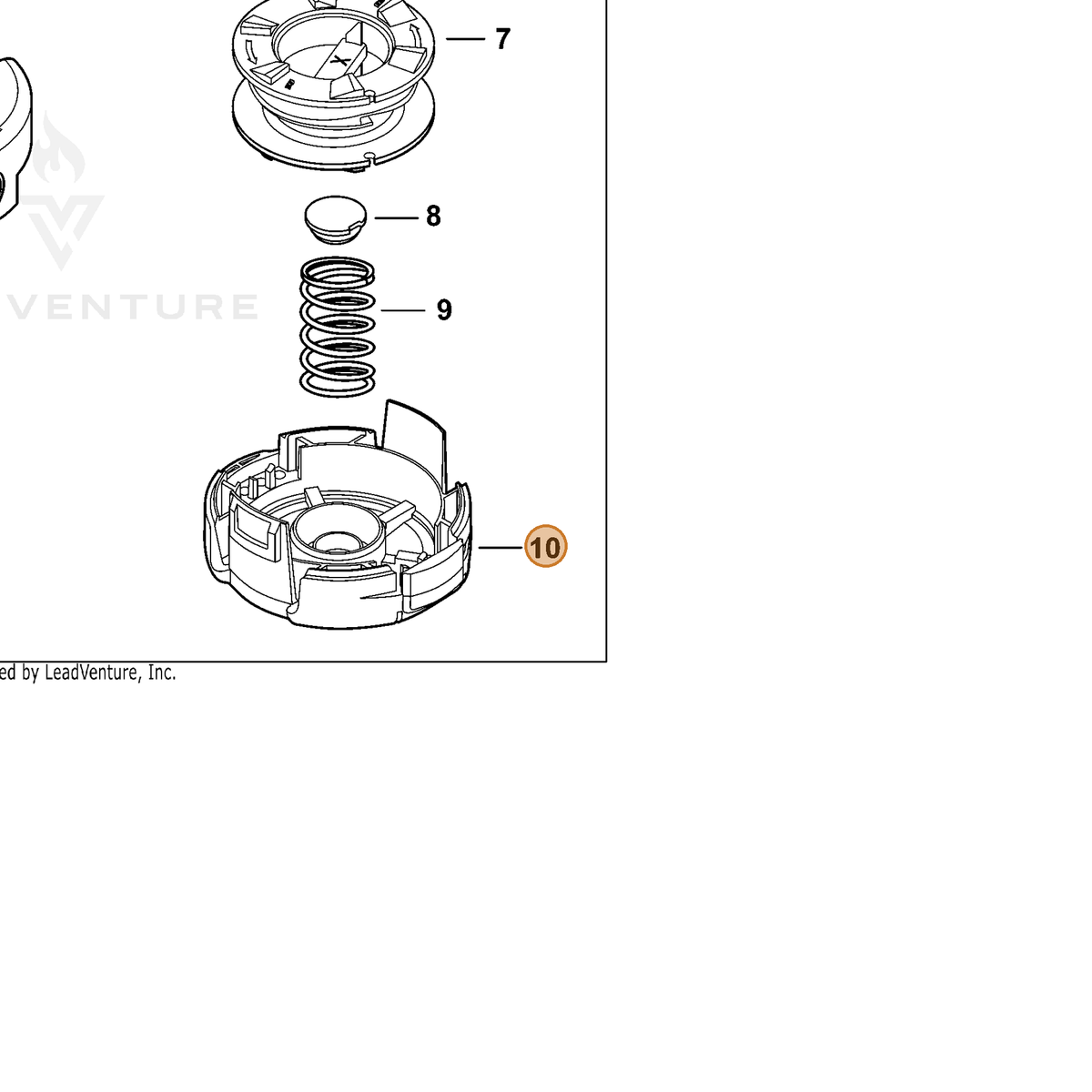 Echo part X472000110 — IPL diagram snippet (6x zoom, amber highlight)