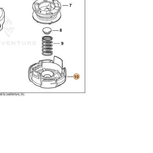 Echo part X472000110 — IPL diagram snippet (6x zoom, amber highlight)