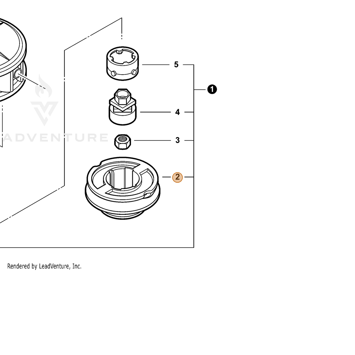 ECHO part X473000000 — IPL diagram snippet (6x zoom, amber highlight)