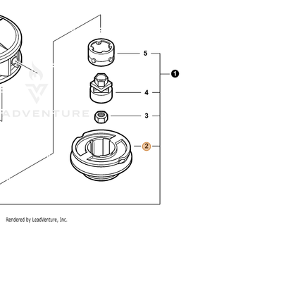 ECHO part X473000000 — IPL diagram snippet (6x zoom, amber highlight)