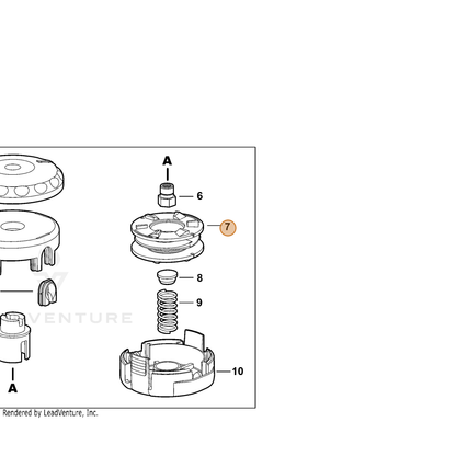 ECHO part X473000011 — IPL diagram snippet (6x zoom, amber highlight)