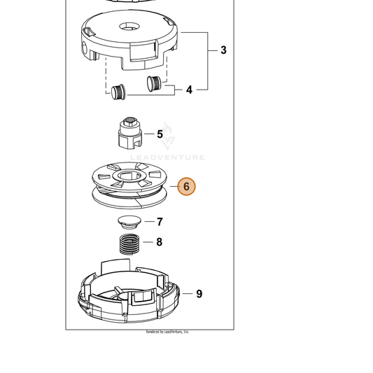 ECHO part X473000160 — IPL diagram snippet (6x zoom, amber highlight)