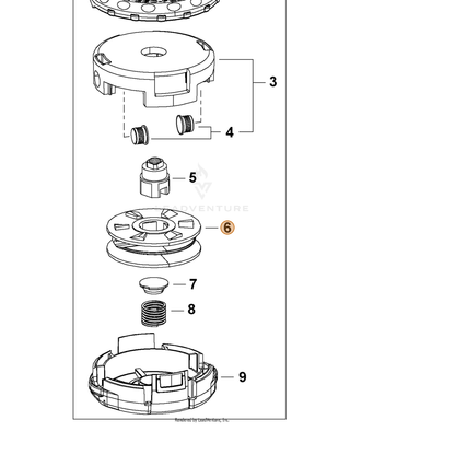 Echo part X473000161 — IPL diagram snippet (6x zoom, amber highlight)