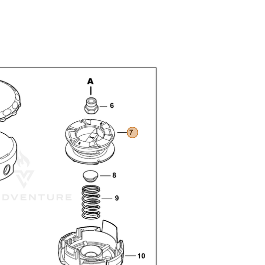 Echo part X473000190 — IPL diagram snippet (6x zoom, amber highlight)