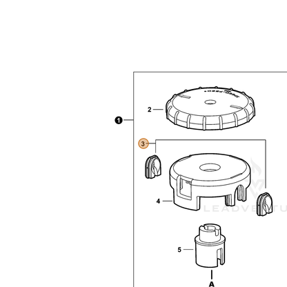 ECHO part X475000050 — IPL diagram snippet (6x zoom, amber highlight)