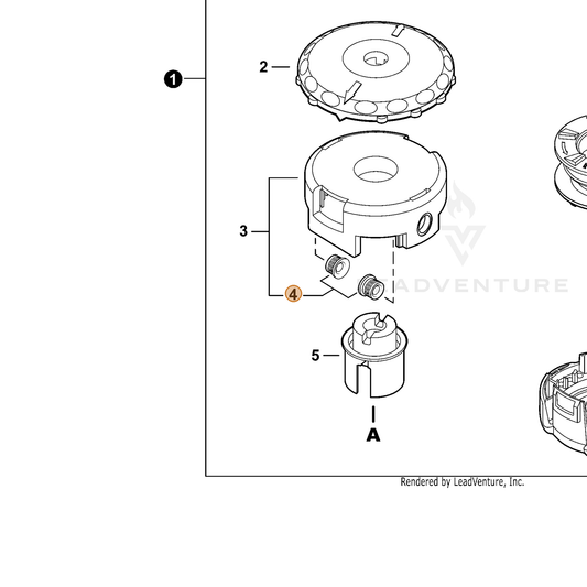 Echo part X475000170 — IPL diagram snippet (6x zoom, amber highlight)