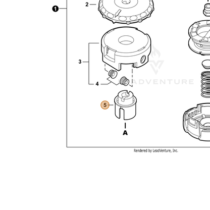 ECHO part X476000050 — IPL diagram snippet (6x zoom, amber highlight)