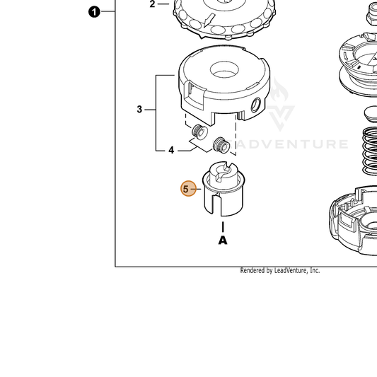 Echo part X476000100 — IPL diagram snippet (6x zoom, amber highlight)